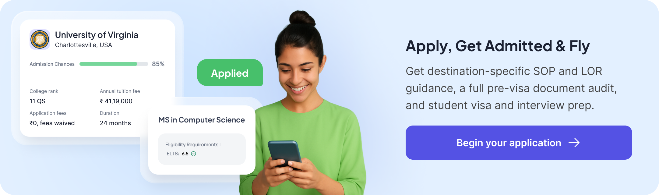 Apply, Get Admitted & Fly